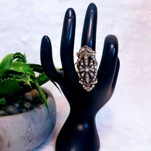 #J17 Silver & Gold Fashion Ring